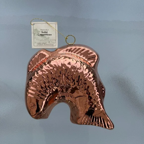 Copper Jumping Fish Jello Mold / Retro Wall Decor - Picture 1 of 6